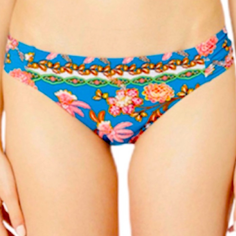 Anthropologie Nanette Lepore Swim Floral Blue Bikini Size 8